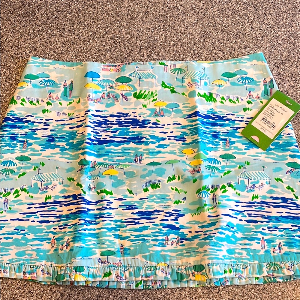 Lilly Pulitzer Colorful Beach Scene Callie Skirt NWT